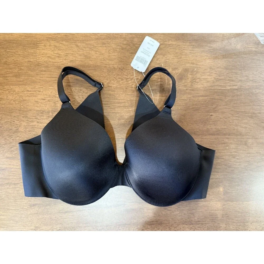 Soma Bra Vanishing Back Full Coverage 38B Solid Black Seamless Underwire NWT